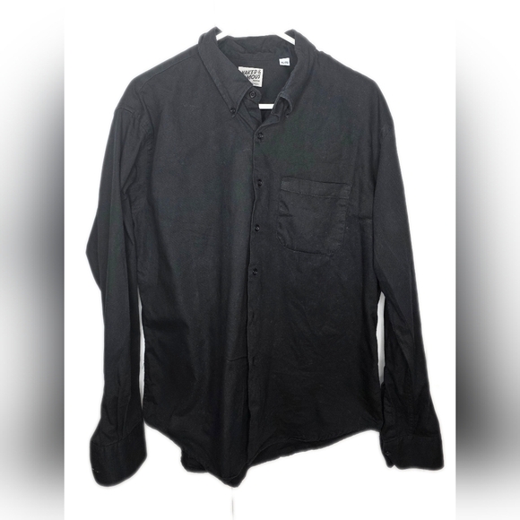 Naked And Famous Long Sleeve,  Button Down Black Cotton Shirt XL - Picture 1 of 9